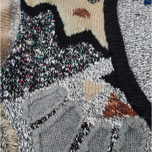 Vintage 20 Ans by Mariea Kim Wool Blend Mixed Media Cardigan M/L - Picture 7 of 11